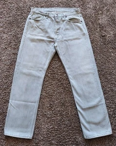 Vintage 80s Levi's 501 Straight Leg Gray Jeans - Mens Size W36 L30 - Button Fly  - Picture 1 of 16
