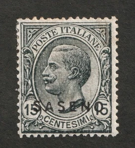 1923 Italy - Offices Abroad - Saseno Sc# 2 - 15¢, Royalty. MH Cv$32.50 - Picture 1 of 1