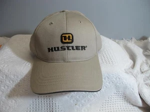 Hustler Khaki & Black Baseball Cap NEW Commercial Mowers 100% Cotton - Picture 1 of 3