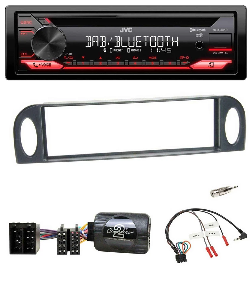 JVC CD DAB USB Bluetooth Lenkrad Autoradio für Citroen C5 2001-2005 - Bild 1 von 4