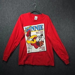 Vintage 90s Minnie Mouse Disney Magazine Cover Red Graphic T-shirt Made in USA - Picture 1 of 11