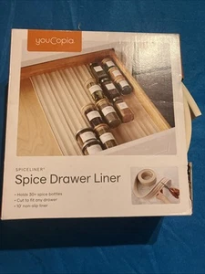 YouCopia 10" SpiceLiner forro de cajón de especias para 30+ botellas de especias rollo 111” izquierda - Imagen 1 de 3