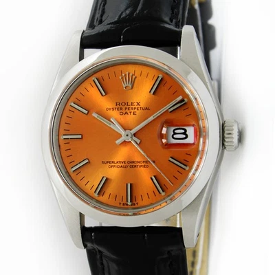 Vintage Rolex Oyster Perpetual Date Automatic Orange Dial 34mm Watch Ref 1500 - Image 1 of 4