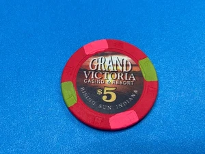 $5————-GRAND VICTORIA-————RISING SUN INDIANA CASINO  CHIP————-Z-3637 - Picture 1 of 3