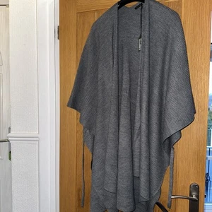 All Saints Rib Tie Ruana Throw Grey Marl BNWT - Picture 1 of 7
