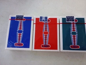 3 neue Decks vergoldet Vintage Feel Jerry's Nugget Aqua Rot Blau Spielkarten - Bild 1 von 6