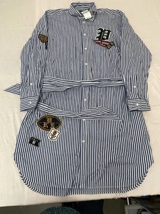 Polo Ralph Lauren Warden gestreiftes Patchwork Hemdkleid Damengröße 14 - Bild 1 von 17