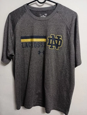 Мужская футболка Notre Dame Fighting Irish Lacrosse Under Armour Large Heat Gear  - Изображение 1 из 4