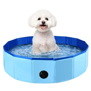 Portable Dog Bathtub, 32'' x 8'' Foldable Pet Swimming Pool, Plastic Dog Pool... - Picture 1 of 6
