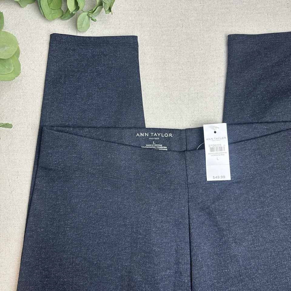 Leggings para mujer Ann Taylor talla L jaspeado azul marino elásticos nuevos con etiquetas Foto 1 de 4