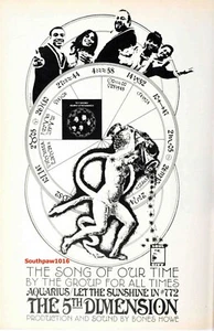 1969 5th Dimension "Aquarius" Song Release Music Industry Promo Reprint Ad - Picture 1 of 1