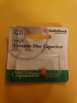RADIOSHACK 272-0123 100pF CONDENSADORES DE DISCO CERÁMICO 50VDC Cantidad: 2 Piezas Foto 1 de 2