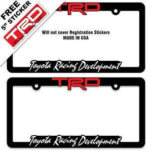 2 TRD-License-Plate-Frame-Toyota-TRD-Tundra-Takoma-FJ-Cruiser-4x4-SR5-Taco-Sport