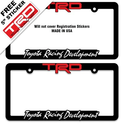 2 TRD-License-Plate-Frame-Toyota-TRD-Tundra-Takoma-FJ-Cruiser-4x4-SR5-Taco-Sport - Image 1 of 4