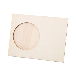 Fun Express DIY Unfinished Wood Circle Opening Picture Frames - 12 Pc - Picture 1 of 4