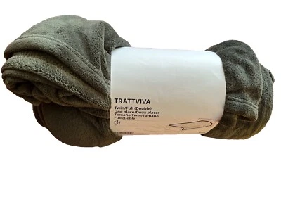 TRATTVIVA Bedspread, dark gray-green, Twin/Full, 70"X98" - Image 1 of 3