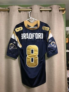 Sam Bradford #8 ST. LOUIS RAMS blau Reebok Trikot genäht Herren Größe 52 schön - Bild 1 von 20