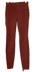 TIME AND TRU HIGH RISE STRETCH FITTED Dark Red Ankle Jegging Jeans Sz XS - Picture 1 of 8