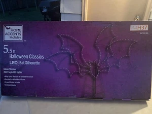Home Accents Holiday 5.5 ft. LED Bat Silhouette Animated Halloween Prop - Picture 1 of 8
