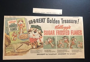 Tony The Tiger & Tony Jr. Frosted Flakes 1953 raro periódico anuncio de cómic OC24 - Imagen 1 de 5