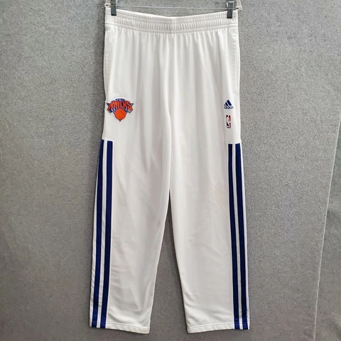 New York Knicks Men Track Pants Large White Straight Team Logo Adidas NBA READ Cover