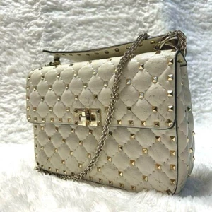 Valentino Schultertasche 2way Rockstud Chain weiß - Bild 1 von 17