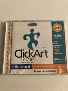 Broderbund ClickArt 10,000 Premier Image Pack CD Rare Vintage Windows Software - Picture 1 of 5