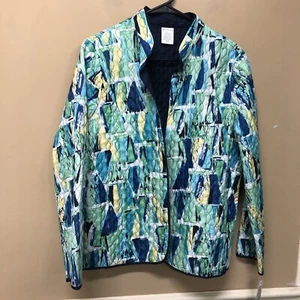 Chaqueta acolchada ligera Alfred Dunner azul verde talla 10 nueva con etiquetas - Imagen 1 de 5