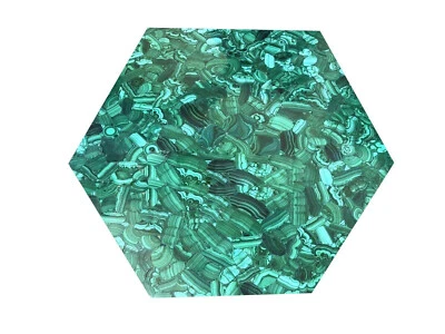  Marble Malachite Inlay Coffee Hexagon Stone Table Top Marvelous Decor Home deco - Image 1 of 4