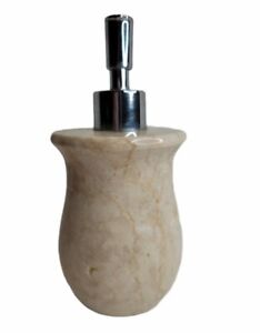 Beige Stone Marble Lotion/Soap Dispenser Sliver Chrome Pump