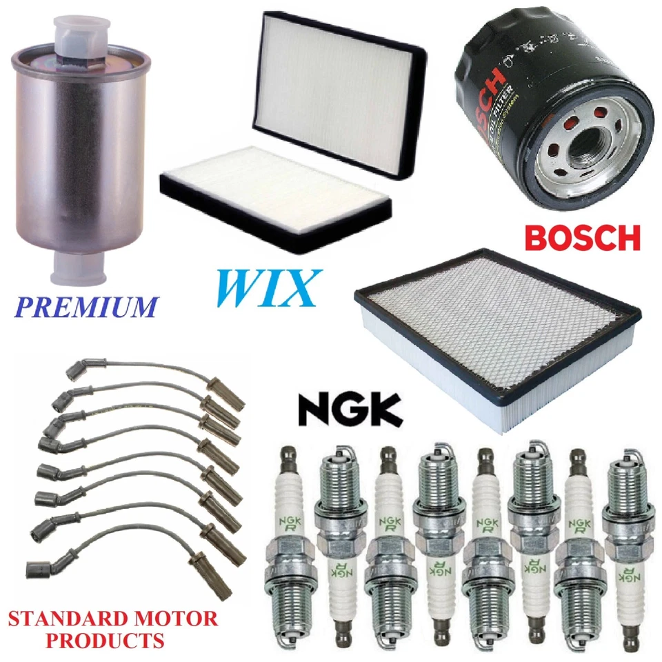 Tune Up Kit Filters Plugs Fit GMC SIERRA 2500 HD V8 6.0L; GAS; SQUARE COIL 03-04 - Image 1 of 1