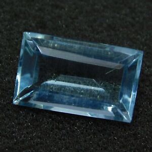 7.70Ct Natural UNTREATED Blue Aquamarine Baguette Certified TOP QUALITY Gemstone