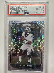 2020 Panini Prizm #343 Jalen Hurts Rookie No Huddle Prizm PSA 10 - Picture 1 of 2