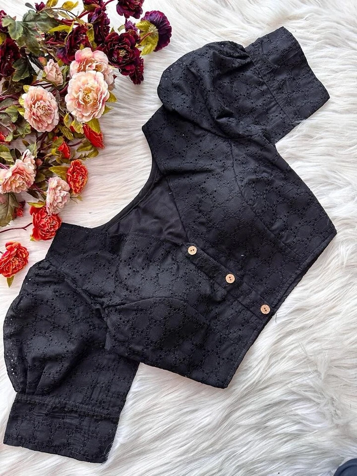 Blusa sari india de algodón puro hakoba confeccionada para mujer cosida sari choli Foto 1 de 1