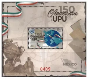 MEXICO 2024 - SOUVENIR SHEET 1V - UPU JOINT ISSUE 150 ANNIV. 2024 - MNH - Picture 1 of 1
