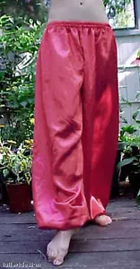 Harem Pants Belly Dance Satin Bright Rose Pink - Picture 1 of 1