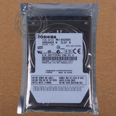 TOSHIBA 160 GB 2,5" 5400 RPM 8 MB disco rigido SATA computer portatile MK1652GSX - Immagine 1 di 2