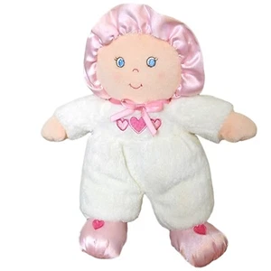 BAMBOLA NEONATO 9" BABIES R US 2013 BIANCO ROSA CUORI SONAGLIO PELUCHE GIOCATTOLO - Foto 1 di 4