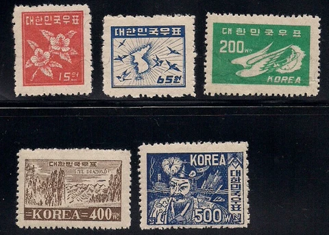 Korea   1949   Sc # 109-13   VLH   (2-765-5) Cover