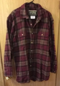 Field And Stream Herren 2XL weinrot Flanell Knopfleiste Langarm dick warm bequem - Bild 1 von 5
