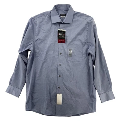 Camisa Van Heusen Para Hombres Azul Mediana Calce Regular Elastizada Flexible Vestido Abotonada Nueva con Etiquetas Foto 1 de 4