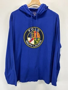 Camisa Polo Ralph Lauren Ligera con Capucha Talla X-Grande Para Hombres Azul Gráfico Cresta  - Imagen 1 de 8