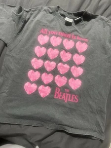 The Beatles All You Need is Love Heart Graphic T-Shirt - Picture 1 of 1