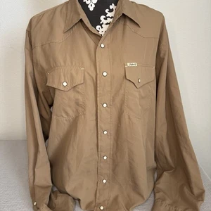 Rafter C Men’s XL Brown Pearl Snap Button Up - Picture 1 of 6