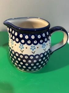 Polish Pottery Stoneware Boleslawiec Flower Pitcher - Picture 1 of 10
