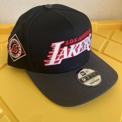 New Era Los Angeles Lakers 9FIFTY A-Frame Black Gray Red Snapback Hat Cap NWT - Image 1 of 4
