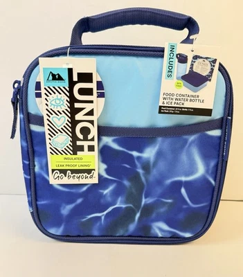 Bolsa de almuerzo aislada de aguas oscuras Arctic Zone, caja de comida, botella y bolsa de hielo. ¡Nuevo! Foto 1 de 4