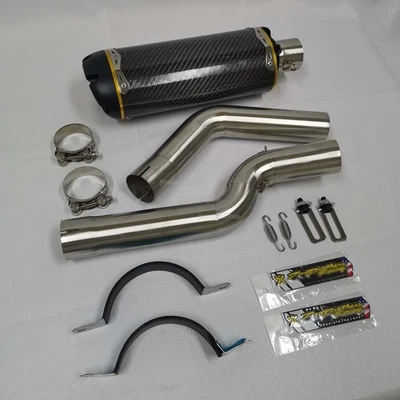 Sistema de escape de fibra de carbono deslizable en tubo de enlace medio para Honda CBR1000RR 2004-2007 Foto 1 de 4