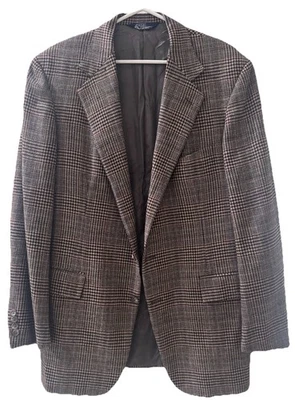 Vintage Polo Ralph Lauren Houndstooth Wool Sport Coat Grandpacore USA Union 42L - Image 1 of 4