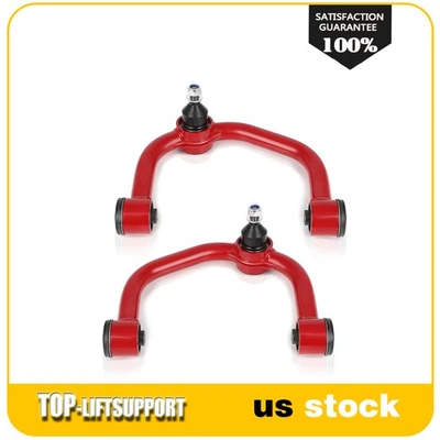 Front Upper Control Arms Fits 2004-2019 Ford F-150 2-4" Lift Red Adjustable - Image 1 of 4